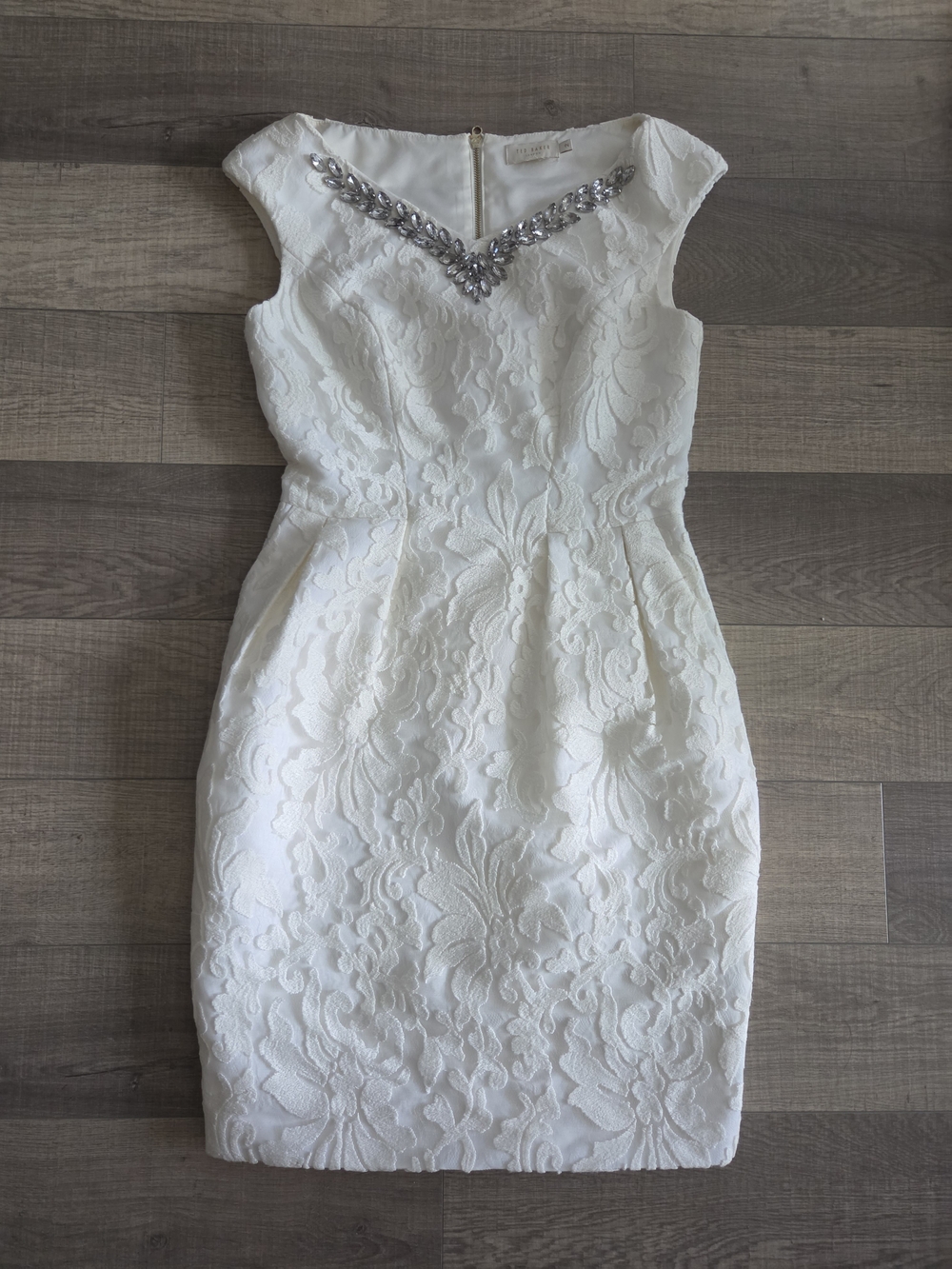 Ted Baker White Embellished Lace Mini Dress